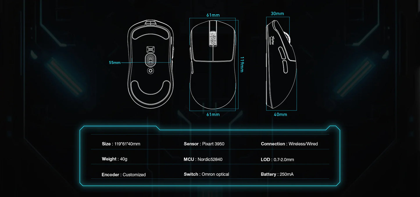 Scyrox V6 - Wireless 8K Superlight Gaming Mouse - Black